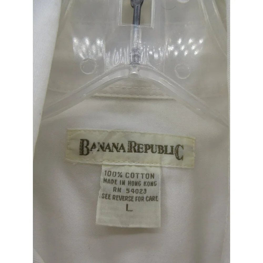 VINTAGE Banana Republic Shirt Large Safari Western Button Up Travel *